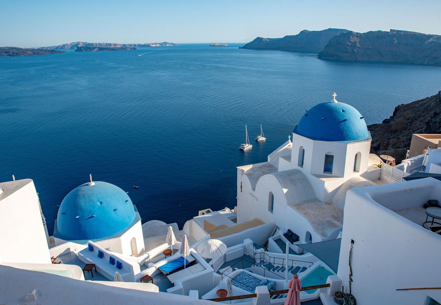 Santorini Blue Domes