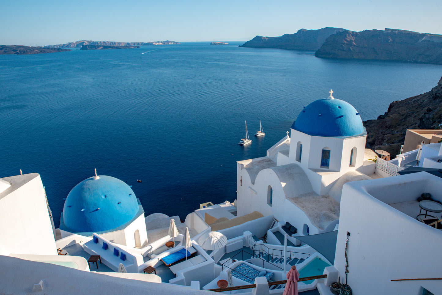 Santorini's Iconic Blue Domes